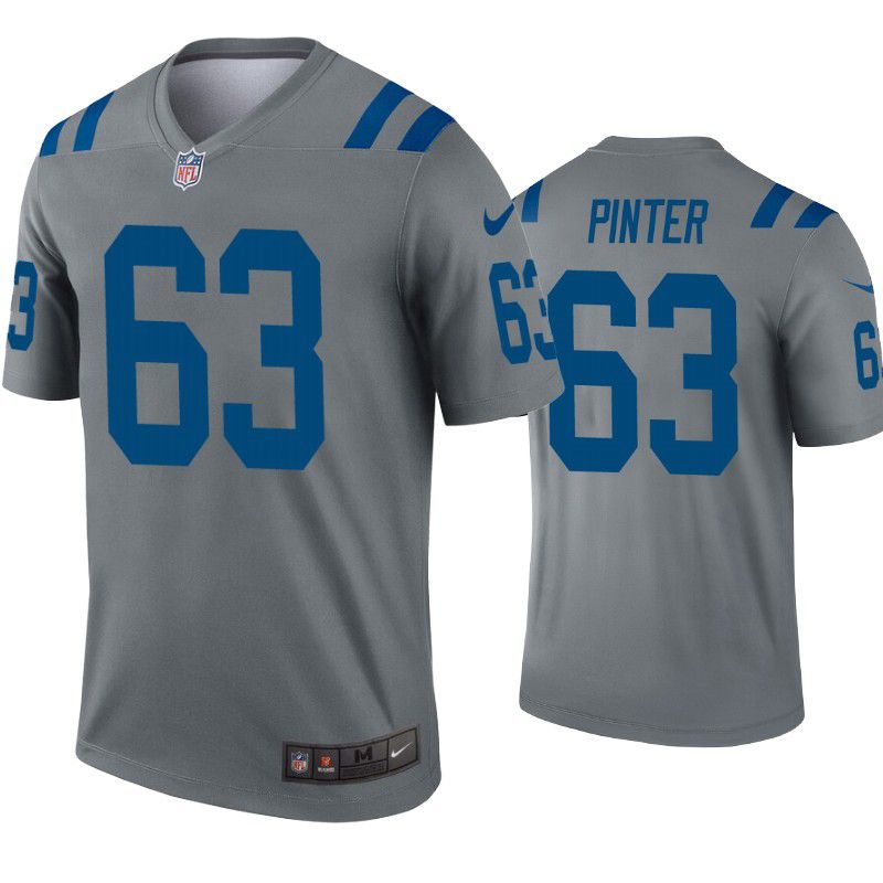 Men Indianapolis Colts #63 Danny Pinter Nike Gray Inverted Legend NFL Jersey